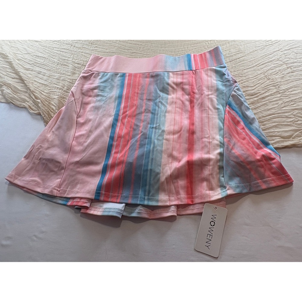 NWT NIP Womens Pastel Stripe Tennis Skort Wide Waist Band Size 2XL